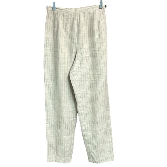 Talbots Linen Pinstriped Pants Cream - Picture 1 of 5